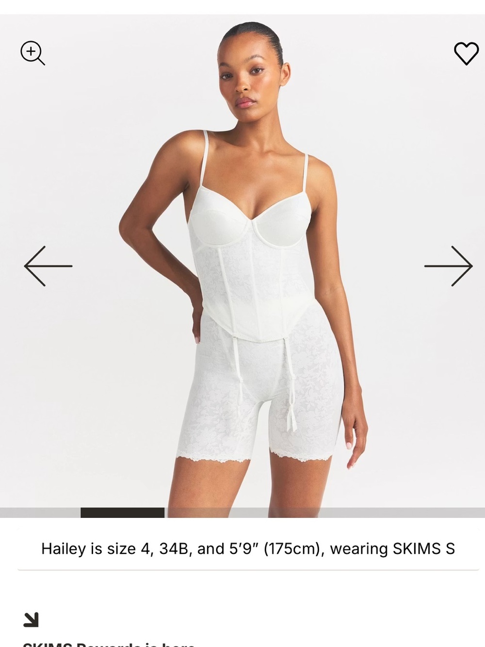 SKIMS White Lace Corset Shape Wear